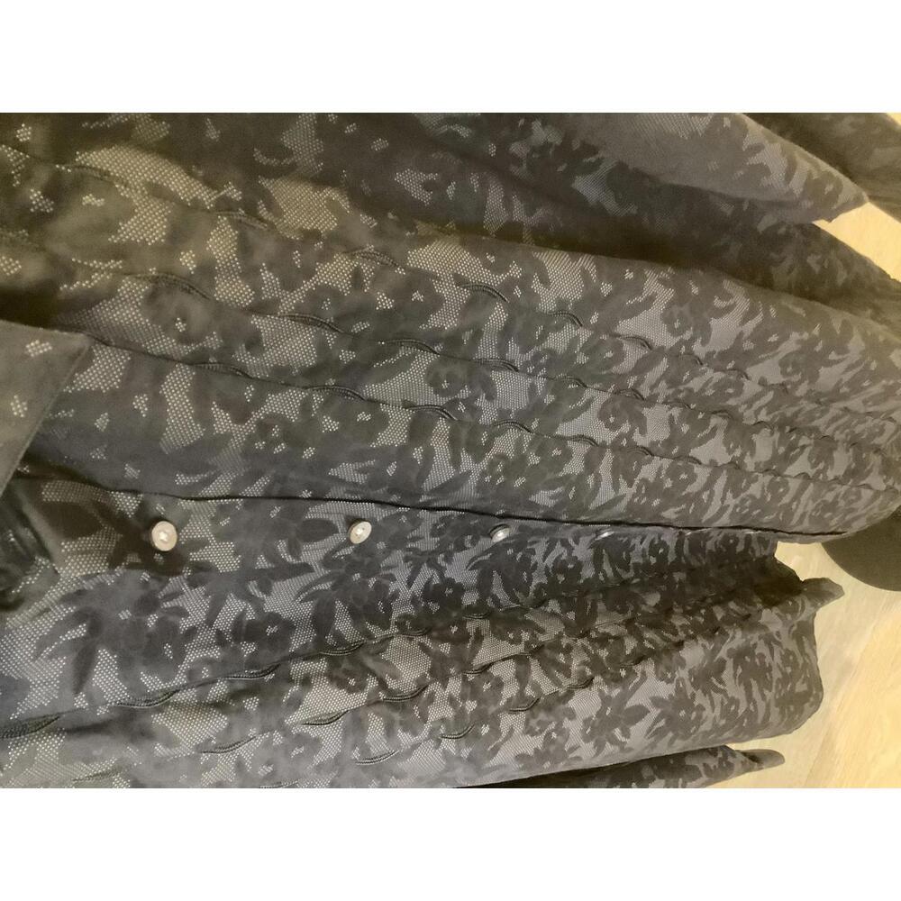 Nat Nast Black Men’s Long Sleeve Floral Jacquard Patterned Dress Shirt Large - Picture 2 of 5